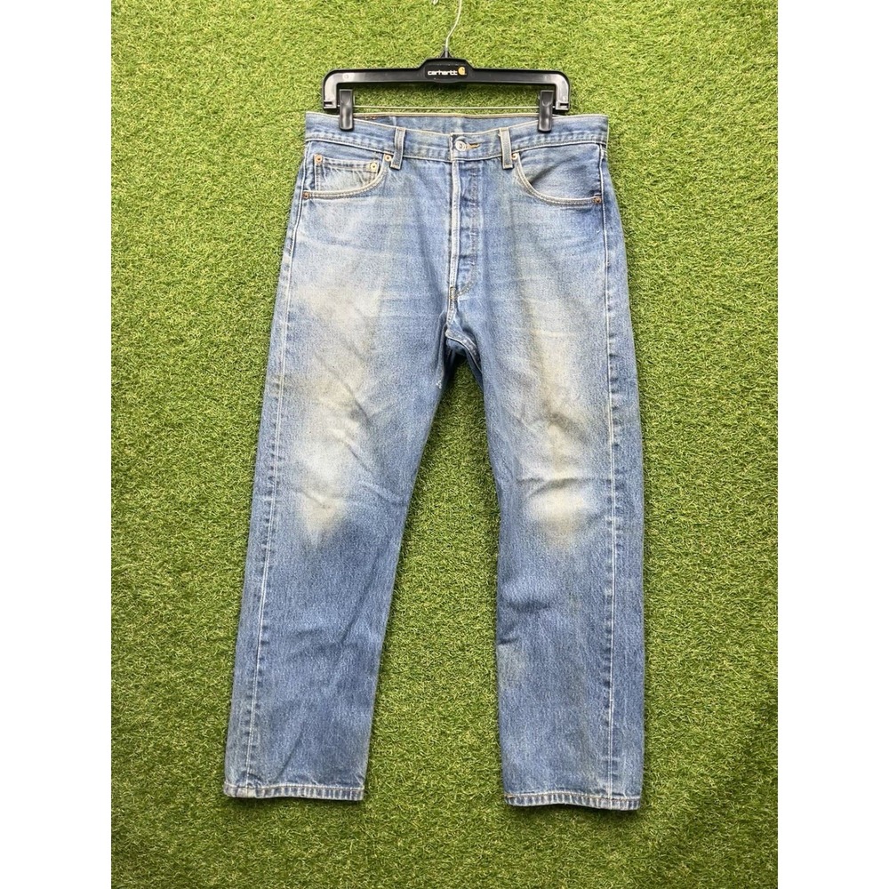 Vintage Levis 501xx Jeans Mens 35x32 90s Y2K Workwear Medium Wash Button Fly